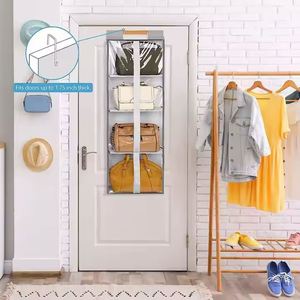 Four-Tier Non-Woven Hanging <b>Storage</b> Pouch Transparent Hanging <b>Storage</b> for Dust Prevention Door-Mounted Hanging Bag - Product Image 3