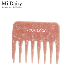 Midaill-mini peines de pelo portátiles de 4mm para mujeres y niñas, peine de dientes ancho personalizado - Product Image 1