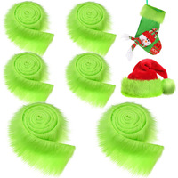 Ruban en fausse fourrure de Noël de 10 cm x 1,5 m/rouleau, imprimé doré Joyeux Noël, pour emballer les cadeaux, faire des nœuds, décorer le sapin de Noël, la maison et les fêtes