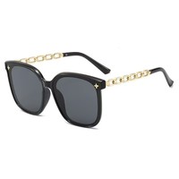 Nouvelles lunettes de soleil rétro coréennes tendance avec monture PC premium, verres optiques confortables UV400 et branches miroir à chaîne