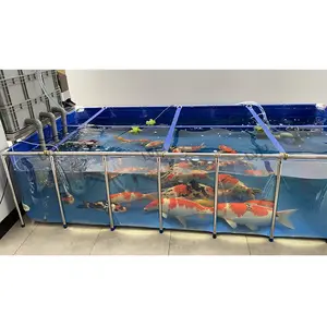 Lüks dekor kapalı Pvc balık tankı su ürünleri paslanmaz çelik şeffaf evcil balık akvaryum Koi/Betta/lepistes balık