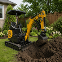 Mini-excavatrice efficace de 1,8 tonne avec moteur Yanmar et chenilles en caoutchouc pour l'entretien routier