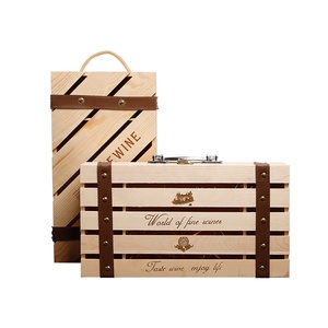 Bán buôn tùy chỉnh đôi Chai thông chưa hoàn thành <span class=keywords><strong>3</strong></span> chai rượu vang Hộp bao bì trường hợp - Product Image 1