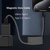 Pour Macbook ordinateur portable Samsung téléphone USB A à C 65W chargeur fil magnétique USB C à Type C 100W câble de charge rapide