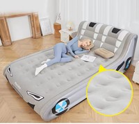 Matelas pneumatique gonflable avec dossier - Pompe automatique - Utilisation intérieure/extérieure - Taille simple/double - Lit de camping portable