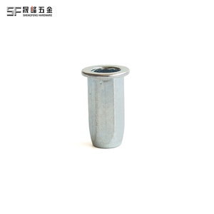 Écrous à riveter hexagonaux à tête plate de haute qualité en acier au carbone, zingués bleu-blanc, filetage métrique/unifié M4 M5 M6 M8 M10 <span class=keywords><strong>M12</strong></span> - Product Image 5