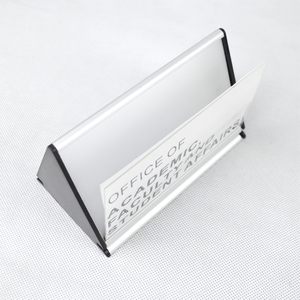 Triangolo scrivania targhetta porta biglietti da visita nome Display alluminio acrilico scrivania nome targhetta targhetta in metallo - Product Image 4