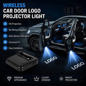 Nouvelle <span class=keywords><strong>lampe</strong></span> de bienvenue sans fil à LED pour portière de voiture avec projecteur d'ombre fantôme et lumière de logo 6V, garantie 180 jours pour toutes les voitures - Product Image 2