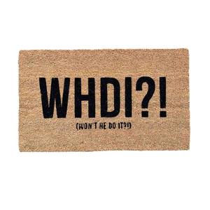 Tapis de porte en fibre de coco rectangulaire, motif alphabet fantaisie, antidérapant pour extérieur, nettoyage facile, fabriqué en Chine - Product Image 1