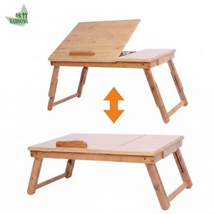 <span class=keywords><strong>Bureau</strong></span> d'ordinateur portable pliable en bambou, réglable, portable, plateau de lit, table d'appoint en bois, écologique pour lit, canapé, appartement, maison - Product Image 1
