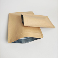 Pochette en papier kraft avec fermeture éclair plate en aluminium brun RTS