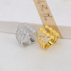 Anneau ouvert en argent S925 japonais et coréen, bouche mobile avec 5-6 perles multiples, plaque à 8 perles, bijoux en perles DIY - Product Image 1