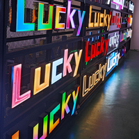 Enseigne LED 3D personnalisée en acrylique, lettres multicolores effet abysse profond pour devanture de magasin, intérieur/extérieur