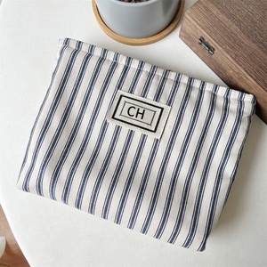 BSCI Promotional Custom Logo Print Washable Zipper Makeup Pouch Cotton Canvas Reusable Make up Cosmetic <b>Bags</b> With Personal Logo - Product Image 2