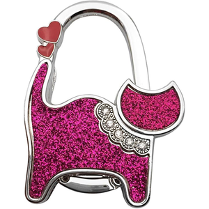 Gancho Plegable para Bolso, Soporte Metálico con Forma <span class=keywords><strong>de</strong></span> Gato, Portátil, para Escritorio, Restaurante y Accesorios - Product Image 1