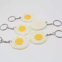 Porte-clés pendentif œuf alimentaire simulé à prix de gros, cadeaux promotionnels souvenirs, accessoires de sac, cadeau porte-clés