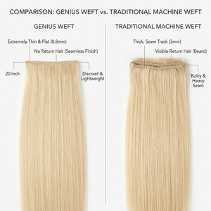 Prix d'usine Genius Weft Extensions de cheveux humains 100% Cheveux Remy bruts Double Drawn Balayage Blond Hybride Weft Sans Retour Fournisseur - Product Image 3