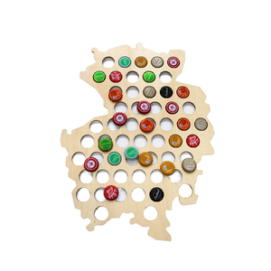 Supporto per Birra a Forma di Mappa del Mondo in Legno Ecologico Personalizzato, Tema Amore, Regalo per Pasqua e Festa del Papà, Decorazione da Parete - Product Image 1