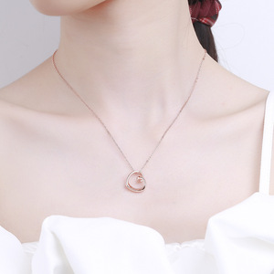 Sud-coréen S925 Sterling Silver Fashion Minimaliste Creux En Forme De Coeur Femme Collier Petit Design Collier Chaîne Chaîne En Argent - Product Image 4