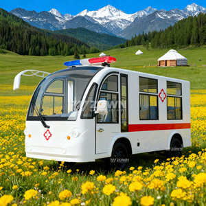 Chariot de transport électrique ZOWN à cabine fermée avec feux de signalisation pour les services de parc - Product Image 6