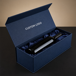 Boîtes cadeaux recyclables haut de gamme avec logo personnalisé pour spiritueux et vins, finition mate, insert en éponge, emballage écologique - Product Image 1