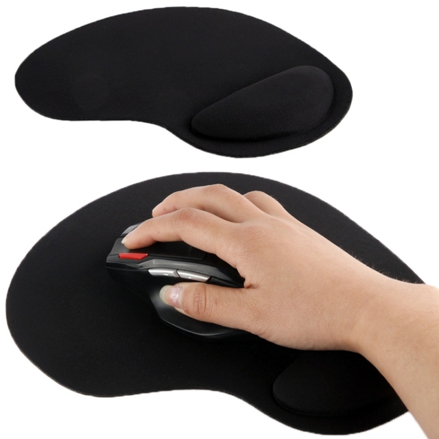 Ultra Slim Rubber Bottom & Cloth Sponge Wrist Supporter Mouse Pad Black for Wrist Rest Keyboard Mat