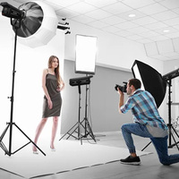 Lumière LED vidéo de studio professionnelle 500W avec télécommande portable COB pour le streaming en direct et la prise de vue vidéo, utilisable comme lampe selfie