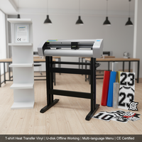 Machine de découpe de vinyle PVC et d'autocollants à transfert thermique haute précision 24 pouces avec pointeur manuel à point rouge et haute vitesse