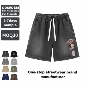 กางเกงวิ่งขาสั้นผู้ชาย ODM/OEM MOQ30 ผ้าฝ้ายเฟรนช์เทอร์รี่ กางเกงขาสั้นลำลองสำหรับผู้ชาย สตรีทแวร์ กางเกงขาสั้นพิมพ์ลายพัฟฟ์ตามสั่ง - Product Image 1