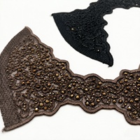 Empeigne de sandale semi-finie décorative en dentelle de nylon perlée à la main, motif floral en forme de papillon, pour chaussures femme