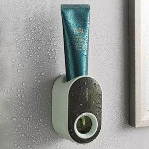 Automatic Wall-Mounted PC Toothpaste Dispenser Lazy Punch-Free <b>Toothbrush</b> <b>Holder</b> Waterproof Easy Install Bathroom Accessories - Product Image 3