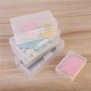 Rectangular Mini Clear Plastic Organizer Storage Box Containers with Hinged Lids for Small Items and Other Craft Projects
