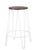 Tabourets de bar modernes empilables, écologiques, pour la maison, la cuisine, l'hôtel, la restauration rapide, avec siège en bois massif et base en acier inoxydable