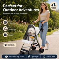 Poussette pour animaux de compagnie ultra-légère pour petits chiens et chats - Conception compacte et pliable pour les voyages, les courses et les sorties quotidiennes