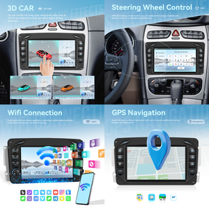Podofo 7 ''8 Core Qualcomm Android <span class=keywords><strong>autoradio</strong></span> stéréo 4 + 64G IPS écran CarPlay/Android Auto GPS WiFi ventilateur de refroidissement pour <span class=keywords><strong>mercedes</strong></span>-benz - Product Image 3