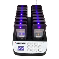 Système d'appel sans fil pour restaurant JT-916, 16 pièces, lumière LED violette, portée de 200 m, 433 MHz, pour café, restauration rapide, service d'appel des serveurs