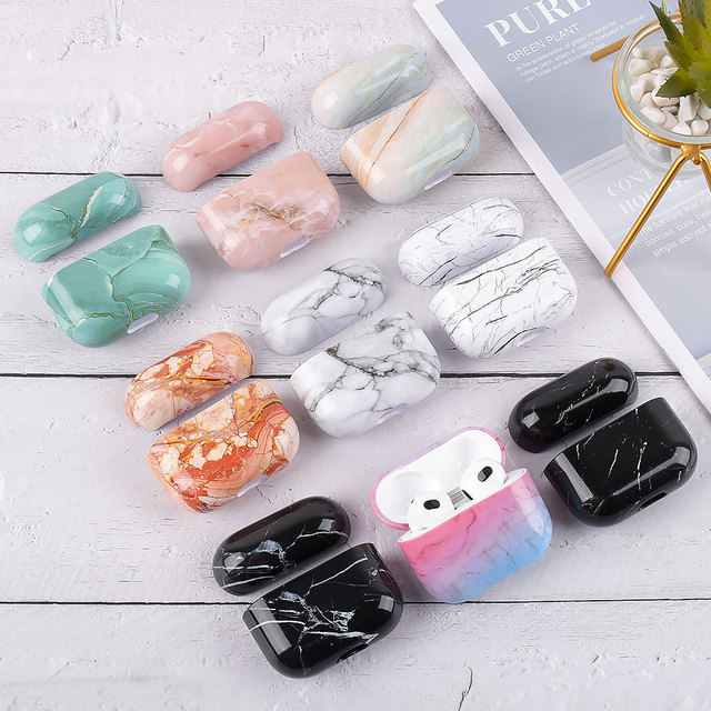 Fashion Marble Pattern Earphone Case for Airpods 1 2 3 Pro Hard PC Case Cover Charging Box Shell Protective Cover
