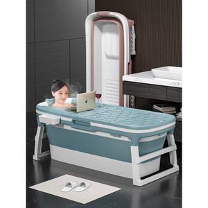 <b>Foldable</b> Portable Adult <b>Bath</b> Tub Rectangle Plastic General <b>Bath</b> Barrel For Bathroom Use - Product Image 2