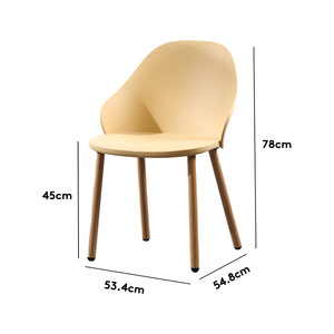 Silla de Comedor de Plástico Estilo Nórdico Blanca con Patas de Madera, Diseño Moderno y Minimalista Estable para Uso en Hogar u Oficina - Product Image 5