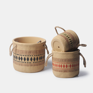 Pot de fleurs en céramique INS style nordique, design floral simple et créatif, pour plantes succulentes, roses vertes, respirant et résistant aux hautes températures - Product Image 4