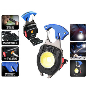 Multi Functional Keychain <b>Light</b> With Cigarette Lighter And Cutter For Outdoor Hiking Camping <b>Emergency</b> Use - Product Image 2
