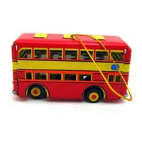 Ornement de bus à deux étages pour collection ou décoration Jouets en étain vintage