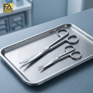 Produits très demandés : Ciseaux chirurgicaux à lame tranchante et à pointe arrondie en acier inoxydable, instrument de chirurgie générale, certifié CE Classe I, manuel - Product Image 3