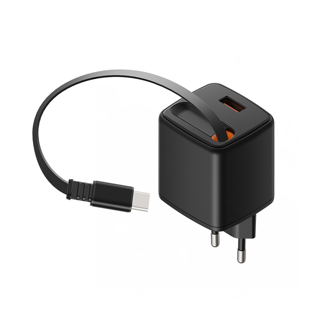 Charger with Cable PD 45W A+C GaN Fast Charger Retractable Cable Charger for Samsung Iphone 17 -original Factory Supply