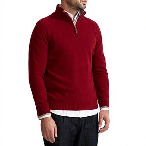 Sustainable Wool Blend Sweater Men & Women Quarter Zip Half Zip Jersey <b>Jumper</b> Cozy Knitted <b>Pullover</b> Breathable - Product Image 1