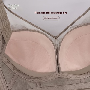 Soutien-gorge fin, respirant et doux en Spandex/Polyester, ajustable, pour grandes poitrines, sexy, en dentelle florale, confortable, sans armatures, push-up 3/4 - Product Image 4