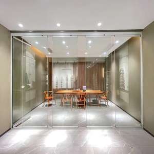 <span class=keywords><strong>Puerta</strong></span> corredera de acordeón de vidrio sin marco, <span class=keywords><strong>puerta</strong></span> de vidrio plegable para balcón, partición exterior, sin marco - Product Image 2