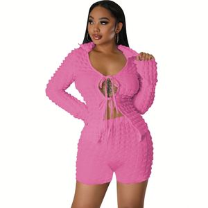 Completo due pezzi da donna Truen Primavera 2023: Cardigan casual tinta unita e pantaloncini coordinati - Collezione Han - Product Image 5