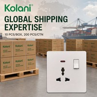 Prise murale universelle multifonction Kolani Factory OEM ODM UK 1 gang avec interrupteur et voyant néon, 13A, en PC ignifuge