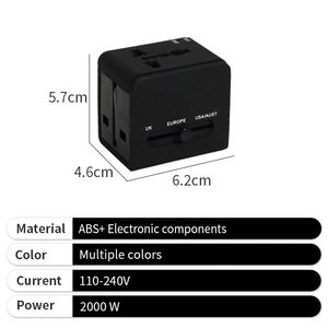 Hot Selling Travel <b>Adapter</b> <b>Plug</b> Custom Logo Worldwide Universal Multi Adapt 2 <b>USB</b> Power <b>Adapter</b> for Corporate - Product Image 4